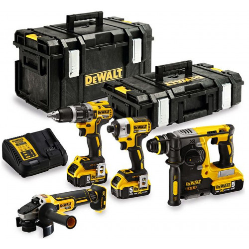 DeWALT DCK422P3-QW Akkus szett DCG405+DCH273+DCD796+DCF887 (18V/3x5,0Ah) 2x Toughsystem