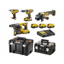 DeWALT DCK428P3T-QW Akkus gépszett (DCD796+DCH273+DCG405+DCF894+3x 18V/5,0Ah)2xTstak