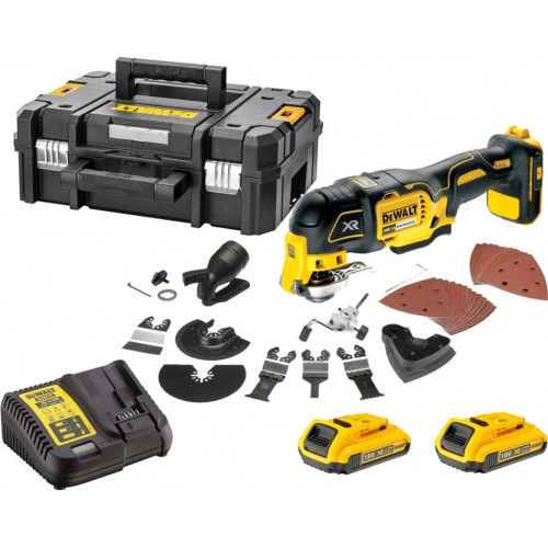 DeWALT DCS355D2-QW 18V többfunkciós osszcilácíós készülék XR Li-Ion (18V/2x 2,0Ah) Tstak
