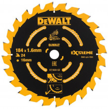 DeWALT DT1669-QZ Extreme Speciális körfűrészlap 184x16mm, 24 fog, WZ 7°