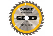 DeWALT DT1932-QZ Construction Körfűrészlap kézi körfűrészekhez 160x20mm, 30 fog WZ 10°