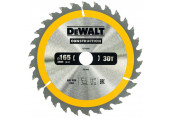 DeWALT DT1935-QZ Construction Körfűrészlap kézi körfűrészekhez 165x20mm, 30 fog WZ 10°