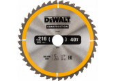 DeWALT DT1953-QZ Construction Körfűrészlap állványos fűrészekhez 216x30mm, 40 fog WZ -5°