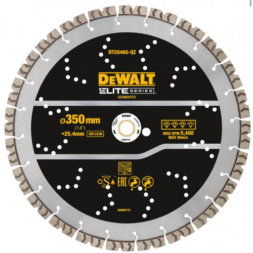 DeWALT DT20465-QZ Elite Szegmentált gyémántvágó tárcsa betonhoz 350x25,4mm