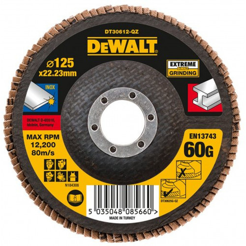 DEWALT DT30612-QZ EXTREME Lamellás csiszolótárcsa 125 mm x 22,2 mm 60 g - lapos Jumbo DEWALT DT30612-QZ EXTREME Lamellás csiszolótárcsa 125 mm x 22,2 mm 60 g - lapos Jumbo