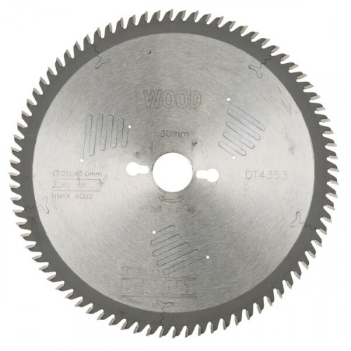 DeWALT DT4353-QZ Extreme Körfűrészlap állványos fűrészekhez 250x30mm, 80 fog, WZ 10°