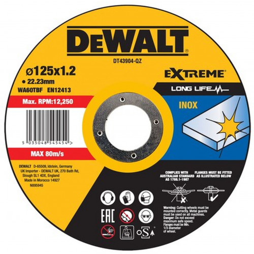 DeWALT DT43904-QZ High Performance Nemesacél vágókorong, 125 x1.2mm