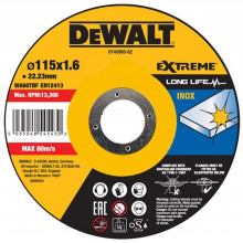 DeWALT DT43905-QZ High Performance Vágókorong nemesacélra, 115 x 1,6 x 22,23 mm
