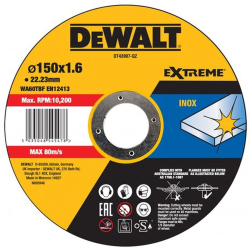 DeWALT DT43907-QZ High Performance Vágókorong nemesacélra, 150 x 1,6 x 22,23 mm