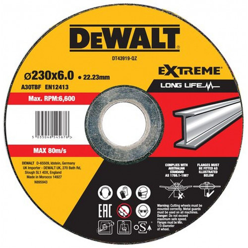 DeWALT DT43919-QZ High Performance Fém csiszolókorong 230x6,3x22,23mm