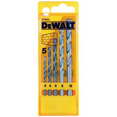 KIÁRUSÍTÁS DeWALT Kőzetfúró készlet 5 db-os 4-10 mm - hengeres DT6952 SÉRÜLT CSOMAGOLÁS