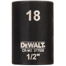 DeWALT DT7536-QZ Extreme Impact dugókulcs, 1/2", rövid, 18 mm
