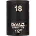 DeWALT DT7536-QZ Extreme Impact dugókulcs, 1/2", rövid, 18 mm