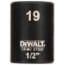 DeWALT DT7537-QZ Extreme Impact dugókulcs, 1/2", rövid, 19 mm
