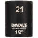 DeWALT DT7539-QZ Extreme Impact dugókulcs, 1/2", rövid, 21 mm