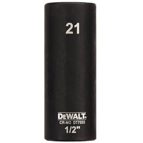 DeWALT DT7555-QZ Extreme Impact dugókulcs, 1/2", hosszú, 21 mm DeWALT DT7555-QZ Extreme Impact dugókulcs, 1/2", hosszú, 21 mm