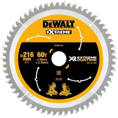 DeWALT DT99570-QZ XR FlexVolt Körfűrészlap 216mm x 30mm 60T