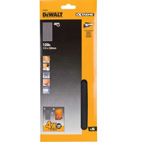 DeWALT DTM8552-QZ Univerzális 1/2 Csiszolóháló 115 x 228 mm 120 g - 5 db/csomag