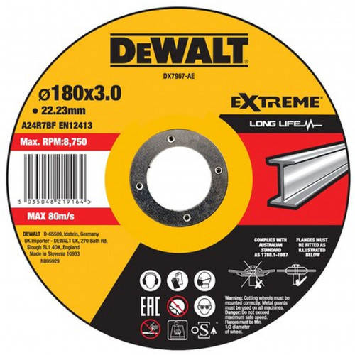 DeWALT DX7967-AE Vágókorong fémre, 180 x 22,2 mm