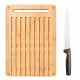 Fiskars Functional Form Bambusz vágódeszka és kenyérvágó kés szett 1057551