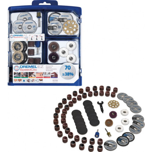 Dremel EZ SpeedClic SC725 70 darabos multifunkciós tartozékkészlet 2615E725JA