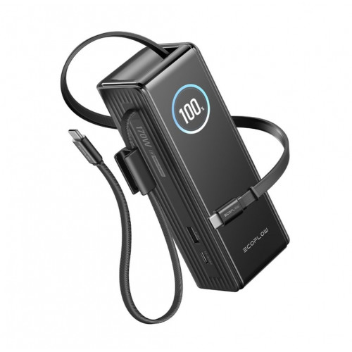 EcoFlow RAPID Powerbank (25 000 mAh, 170 W) 2×100 W beépített USB-C kábel – fekete