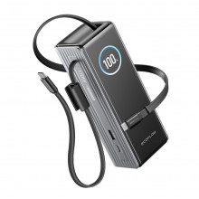 EcoFlow RAPID Powerbank (25 000 mAh, 170 W) 2×100 W beépített USB-C kábel – ezüst