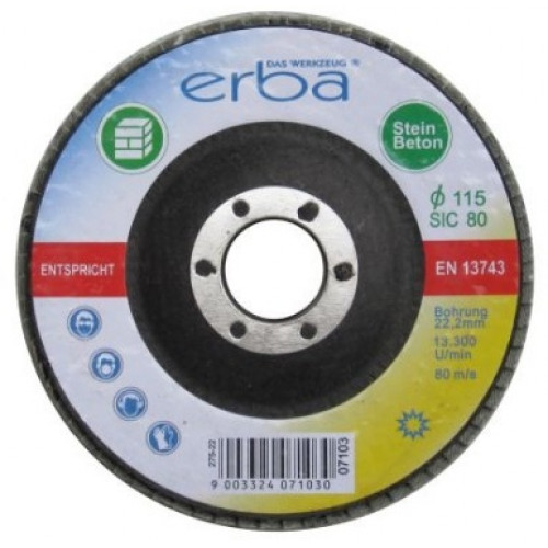 ERBA réteges csiszolókorong kőre, 115 mm, SiC80 ER-07103