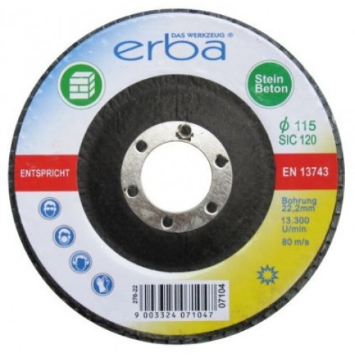 ERBA réteges csiszolókorong kőre, 115 mm, SiC120 ER-07104