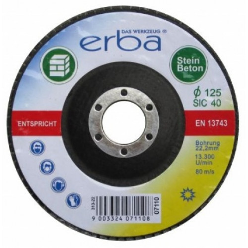 ERBA réteges csiszolókorong kőre, 125 mm, SiC40 ER-07110
