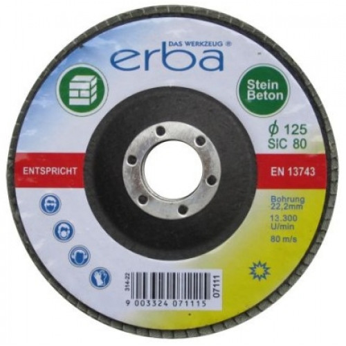 ERBA réteges csiszolókorong kőre, 125 mm, SiC80 ER-07111