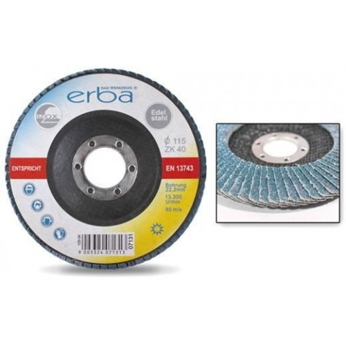 ERBA réteges csiszolókorong acélra, 115 mm, ZK40 ER-07131