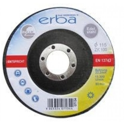 ERBA réteges csiszolókorong acélra, 115 mm, ZK100 ER-07134