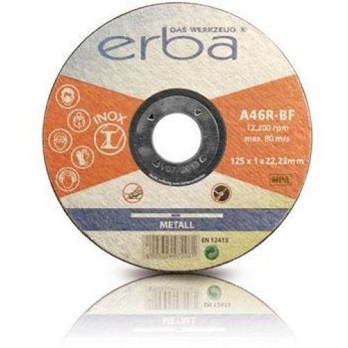 ERBA INOX vágókorong, 5 db, 125 x 1,0 x 22,2 mm ER-07206 ERBA INOX vágókorong, 5 db, 125 x 1,0 x 22,2 mm ER-07206
