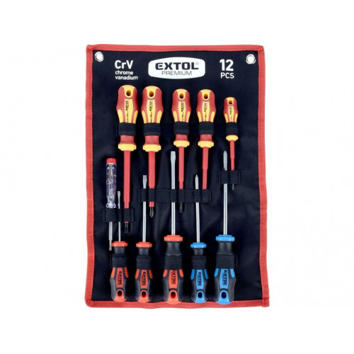 EXTOL PREMIUM csavarhúzó klt. szigetelt 1000V+nem szigetelt, 6+5db , 53088