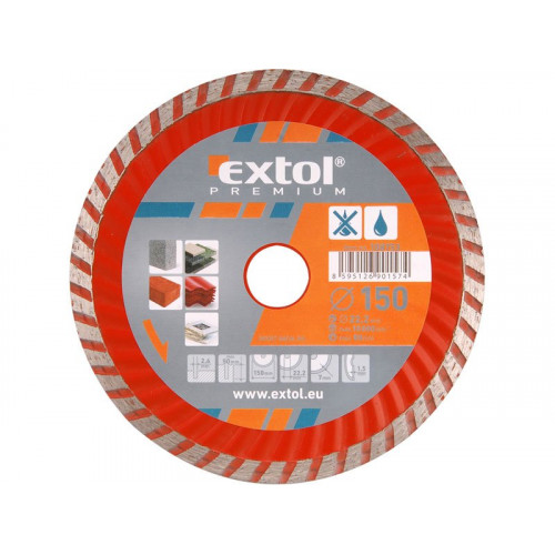 EXTOL PREMIUM TURBO Gyémántvág korong, gránit/kerámia, 180 x 22,2 mm 108754