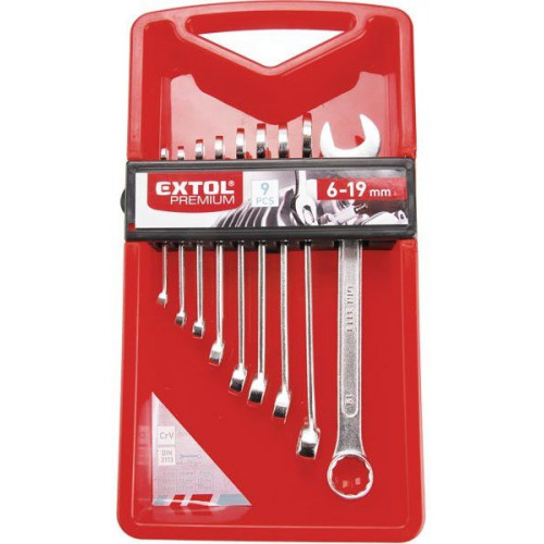 EXTOL PREMIUM Villás-csillag kulcskészlet, 9 darabos 6352 EXTOL PREMIUM Villás-csillag kulcskészlet, 9 darabos 6352