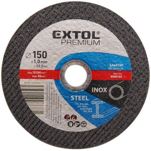 EXTOL PREMIUM Vágókorong acélra/fémre, 115 x 0,8 x 22,2 mm 8808150