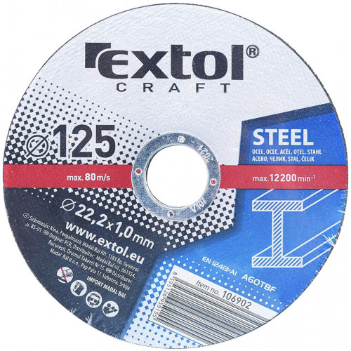 EXTOL vágókorong fémhez 5 db 125×1,0×22,2mm 106902