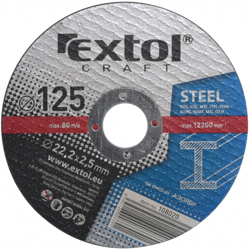 EXTOL CRAFT vágókorong fémhez; 125×2,5×22,2mm, 5db (108020)