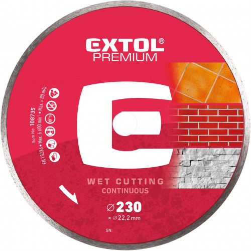 EXTOL PREMIUM gyémántvágó TURBO gránit/kerámia; 125×22,2mm (108752)