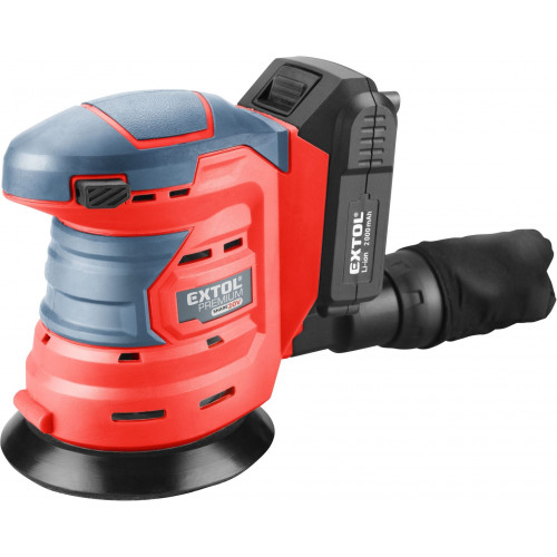 EXTOL akkus rotációs csiszoló,20V,Li-ion,1db akku,1db töltő, 2000 mAh,125 mm,ford. 8891846