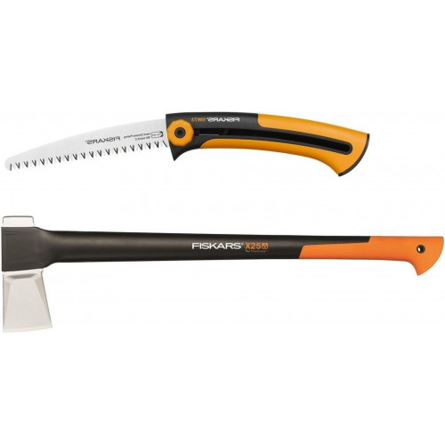 Fiskars Set Hasítófejsze X25 + kerti fűrész Xtract SW73 1025437