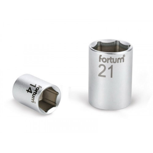 FORTUM ipari dugófej, 1/2", 17mm, 61CrV5, mattkróm, 38mm hosszú 4700417