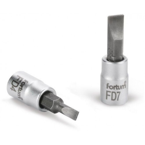 FORTUM Lapos csavarozó dugófej, 1/4", 7 mm, 37 mm 4701802 FORTUM Lapos csavarozó dugófej, 1/4", 7 mm, 37 mm 4701802