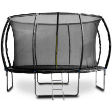G21 SpaceJump trambulin 430 cm, fekete, biztonsági hálóval + szabad lépcsőkkel 6904270