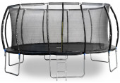 G21 SpaceJump trambulin 490 cm, fekete, biztonsági hálóval + szabad lépcsőkkel 6904271