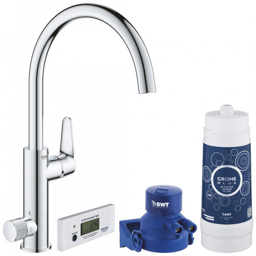 GROHE Blue Pure Set BauCurve mosogatócsap szűrővel, króm 30385000