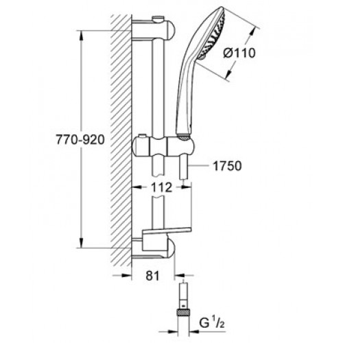 GROHE Euphoria 110 Champagne rudas zuhanyszett, króm 27227001