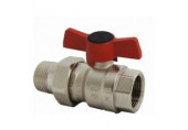 HERZ Modul Hollanderes golyóscsap, T fogantyú, piros, 3/4", KB 1221112